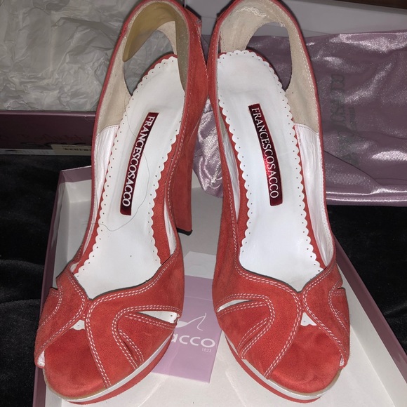 Jessica Rabbit Red suede pumps size 6.5 by Sacco - Picture 3 of 6